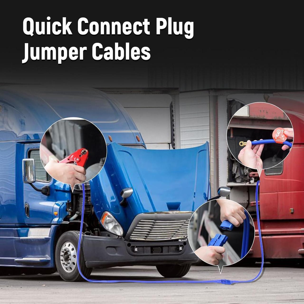 Alt view image 6 of 7 - Quick Connect Plug Jumper Cables,1 Gauge 30 Feet 800A Booster Cables with UL-Listed Clamps, Heavy Duty Automotive Booster Jumper Cables for Car, SUV and Trucks with Carry Bag(TD-S02P0130)