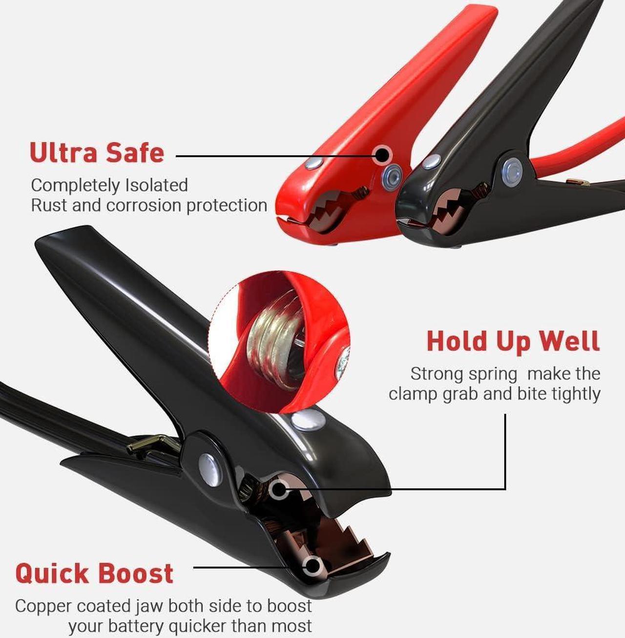 Alt view image 2 of 4 - Heavy Duty Jumper Cables, Booster Cables 1 Gauge 25Feet 900AMP Automotive Jumper Cables Kit for Car, SUV, and Trucks with Professional Clamps and Carrying Bag