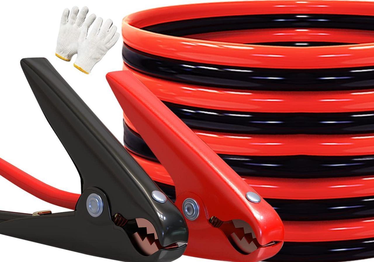 Main image of Heavy Duty Jumper Cables, Booster Cables 1 Gauge 25Feet 900AMP Automotive Jumper Cables Kit for Car, SUV, and Trucks with Professional Clamps and Carrying Bag