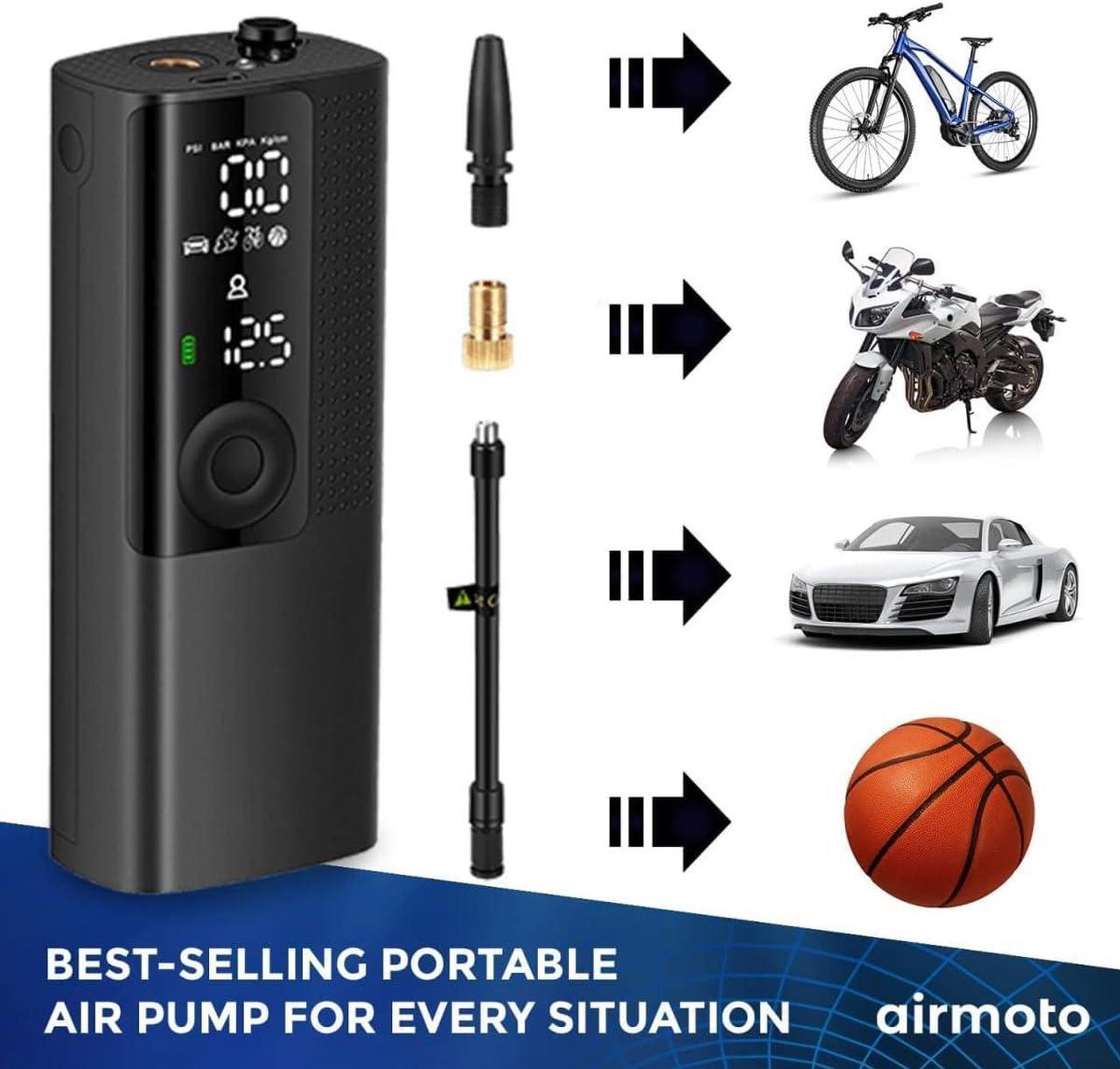Alt view image 3 of 7 - Tire Inflator Portable Air Compressor - Air Pump for Car Tires with Tire Pressure Gauge (120 PSI) - One Click Smart Pump Tire Inflator for Car, Motorcycle, Bicycle and More  3-Pack