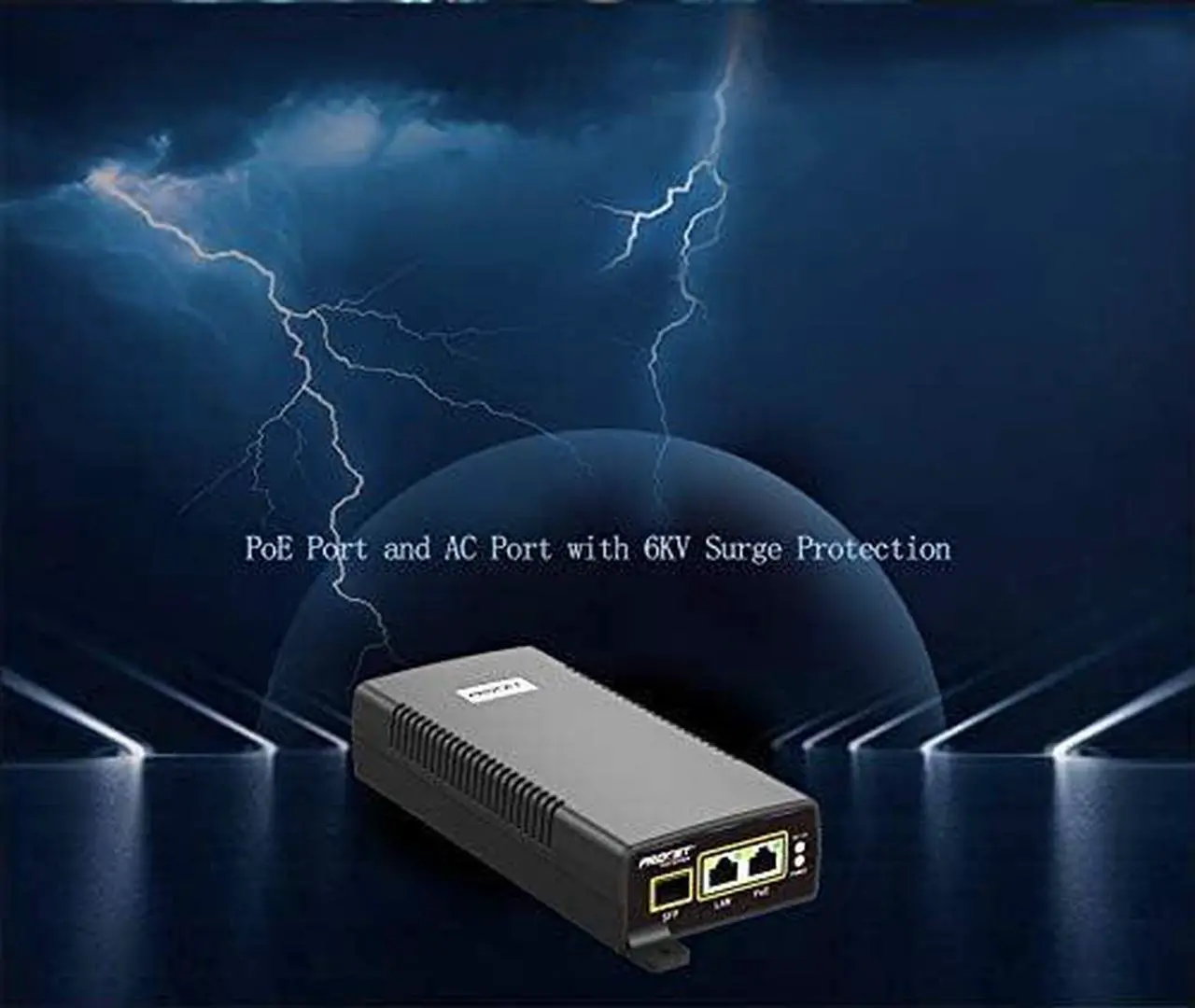Alt view image 5 of 6 - Procet Gigabit 90W POE++ Iniector - Power Over Ethernet PoE++ for 802.3af/at/bt Device, 10/100/1000Mbps Shielded RJ-45, Plug & Play 6KV Surge Protector and Fire Resistant