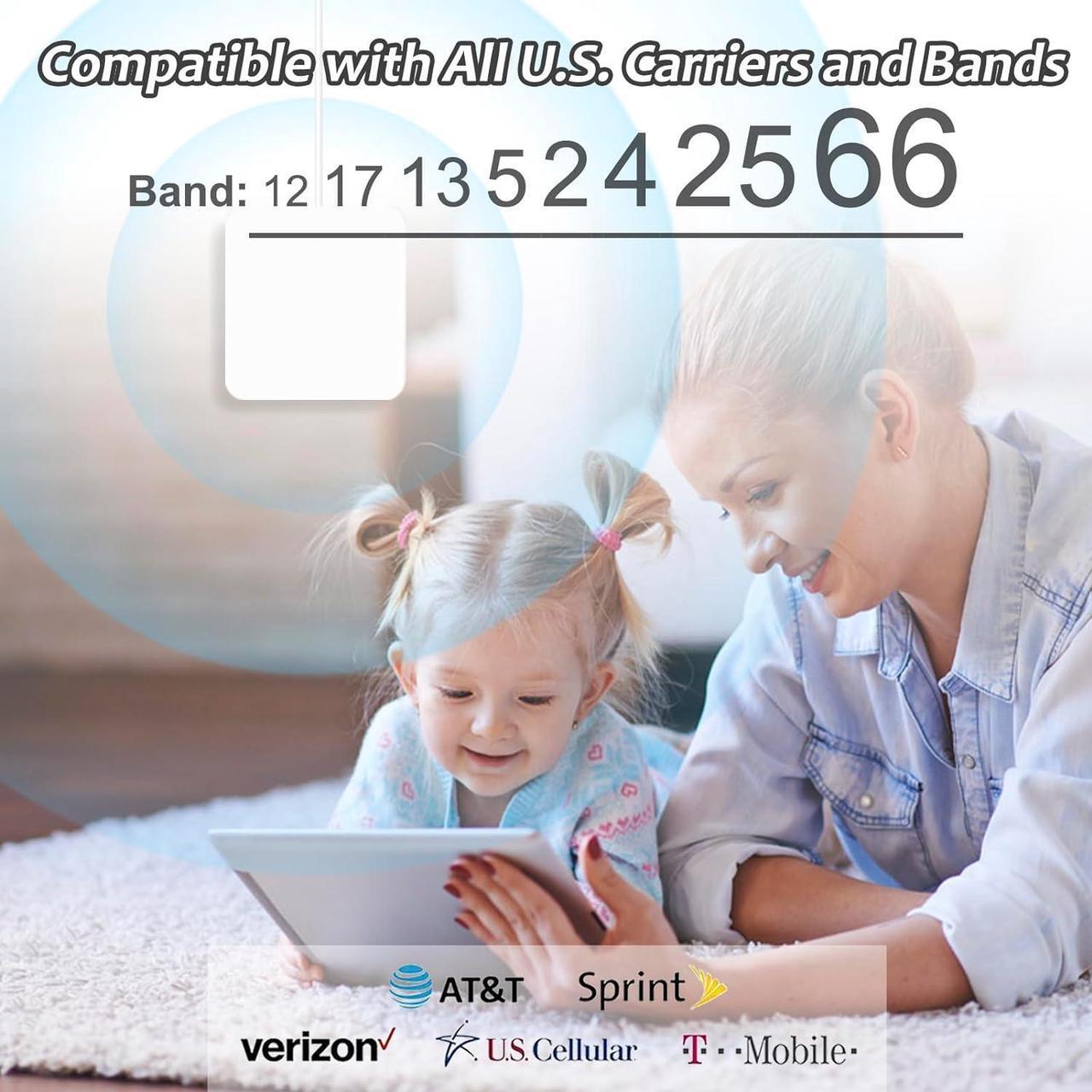 Alt view image 2 of 6 - Cell Phone Booster for Home and Office, Cell Phone Signal Booster with 2 Indoor Antennasup to 6500 sq ftBoosts 4G 5G LTE Data for All U.S. Carriers for Band 66/2/4/5/12/17/13/25 FCC Approved