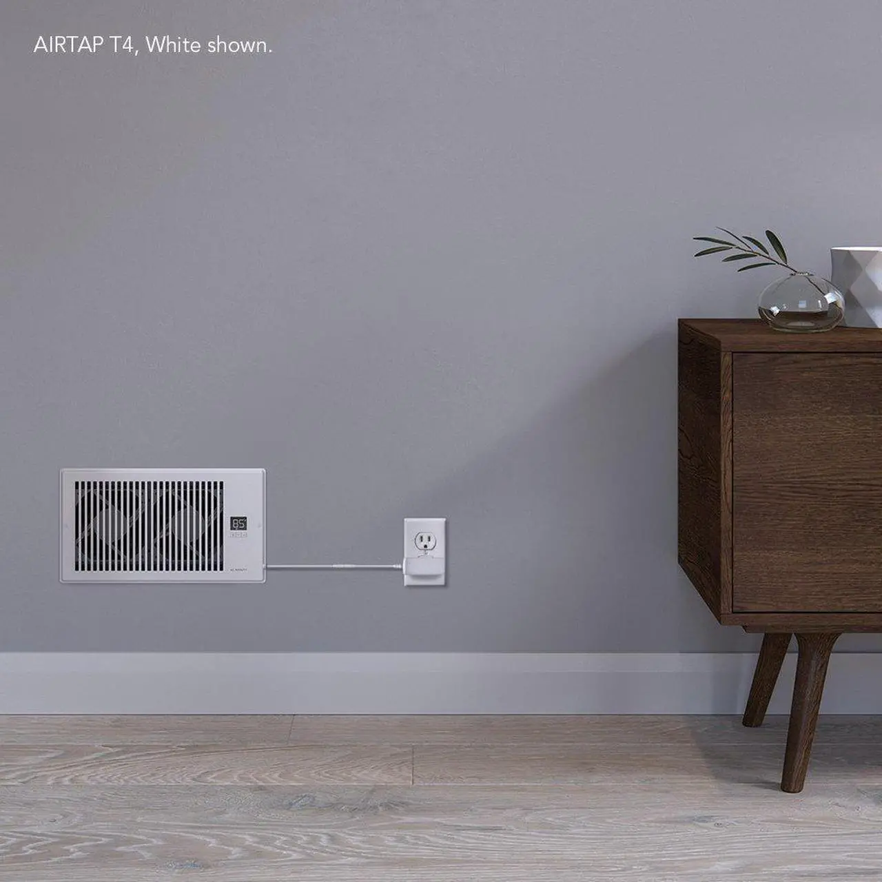 Alt view image 7 of 7 - AIRTAP T6, Quiet Register Booster Fan with Thermostat 10-Speed Control, Heating Cooling AC Vent, Fits 6 x 10 Register Holes, White