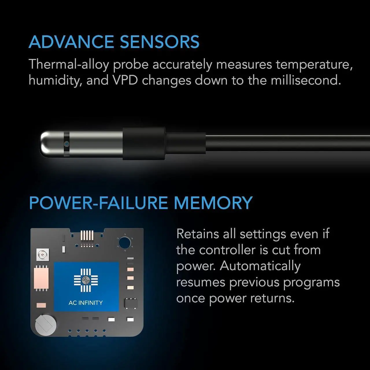 Alt view image 5 of 7 - Controller 69 PRO, Smart Environmental Controller with Temperature, Humidity, VPD, Timer, Cycle, Schedule Controls, for Grow Tent Cooling Ventilation Lighting