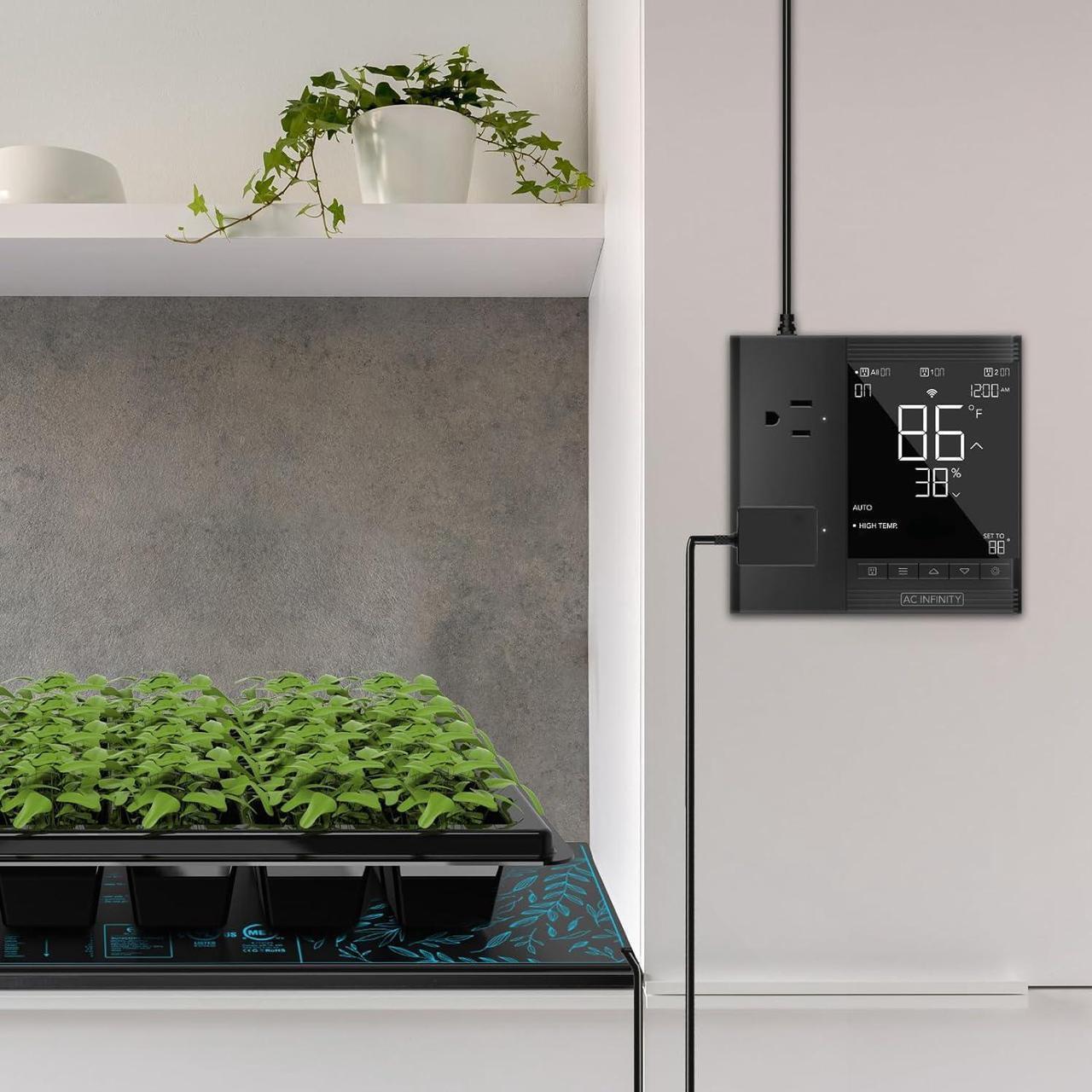 Alt view image 7 of 7 - Controller 75, Smart Outlet Controller, with Temperature, Humidity, Timer, Cycle, Schedule Controls, Desktop Digital Thermostat for Heat Mat, Seedling Germination, and Propagation