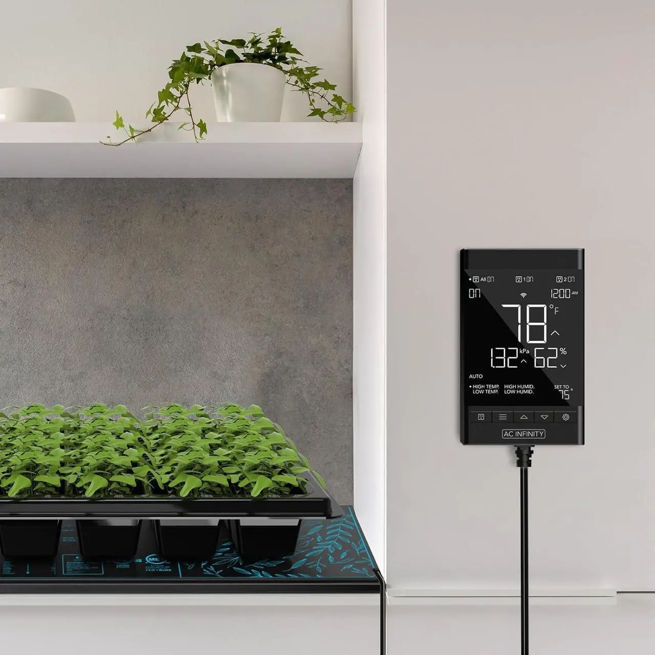 Alt view image 7 of 7 - CONTROLLER 79 PRO, WiFi Outlet Controller, Independent Programs for Two Devices, Wall Hang Digital Thermostat with Temperature, Humidity, VPD, & Timer Controls, For Seed Starting Heat Mats