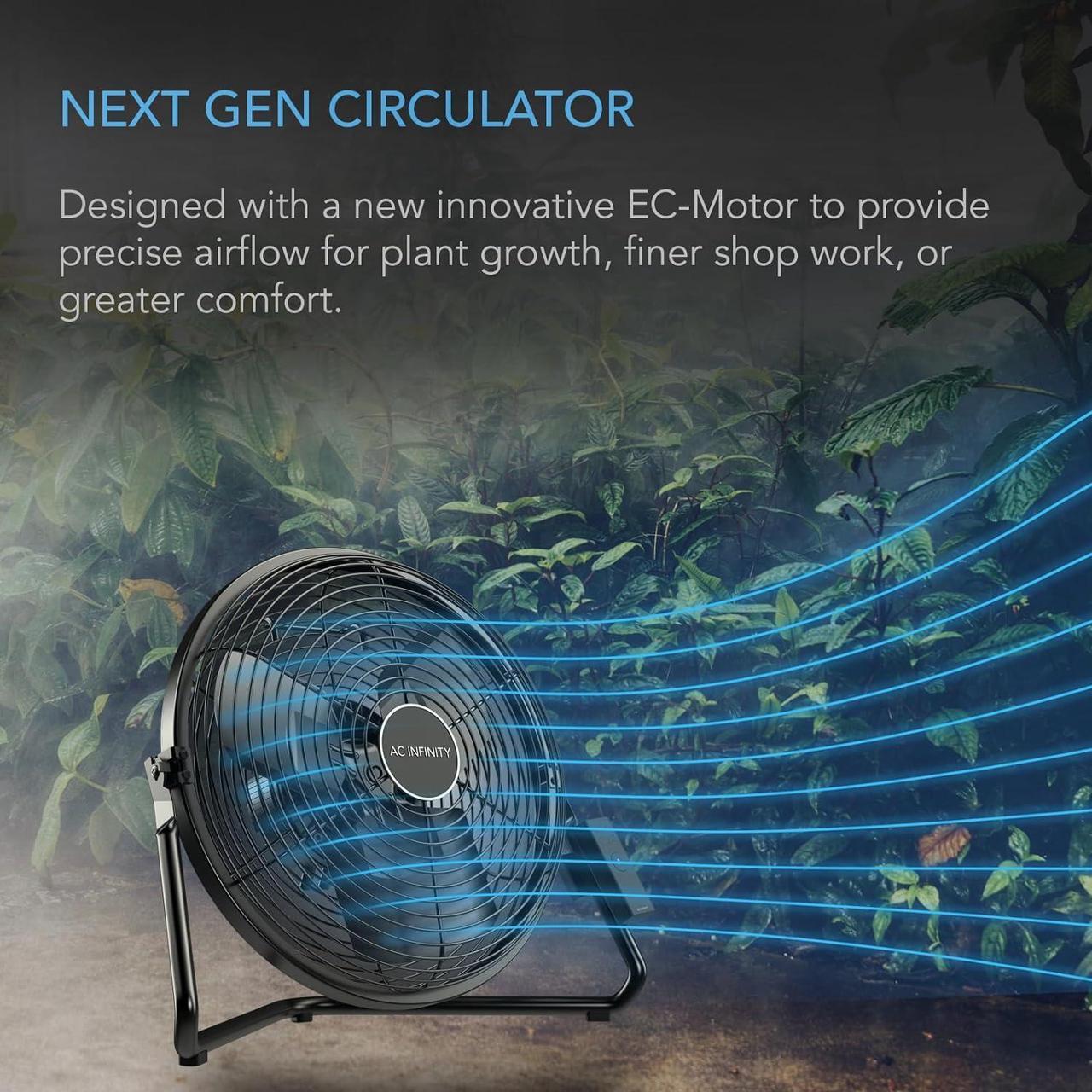 Alt view image 2 of 7 - CLOUDLIFT S14, Industrial Wall Fan 14 with Wireless 10-Speed Controller, EC-Motor High-Velocity Shop Fan Floor Stand or Wall Mount, for Hydroponics, Greenhouses, Workshop Circulation