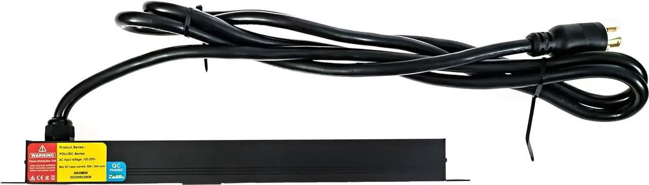 Alt view image 4 of 7 - Power Rack Mount Power Strip - 240V 30A Single Phase PDU with Built-in Surge Protector, Volt & Amp Meter for Data Center - 19 Metal Housing, Ears & Fittings Included, 10 Cable, 6 Outlets
