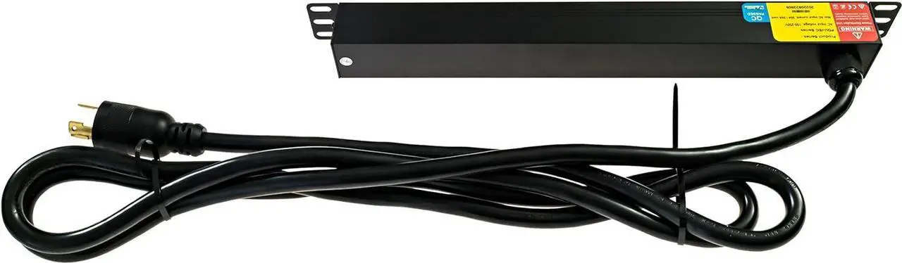 Alt view image 5 of 7 - Power Rack Mount Power Strip - 240V 30A Single Phase PDU with Built-in Surge Protector, Volt & Amp Meter for Data Center - 19 Metal Housing, Ears & Fittings Included, 10 Cable, 6 Outlets