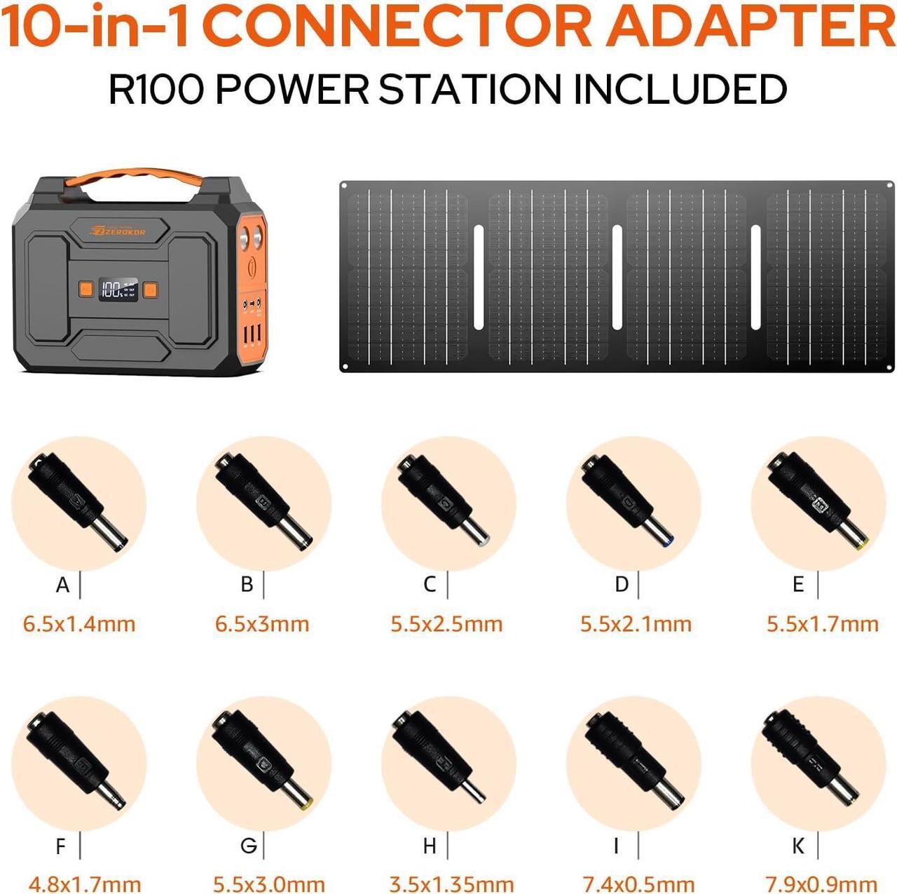 Alt view image 7 of 7 - Portable Solar Generator with Panel, 100W Portable Power Station with 40W Solar Panel, 110V AC Outlet Camping Solar Power Generator 146Wh Lithium Battery Pack for Home Use, RV, Outdoor Power Outage