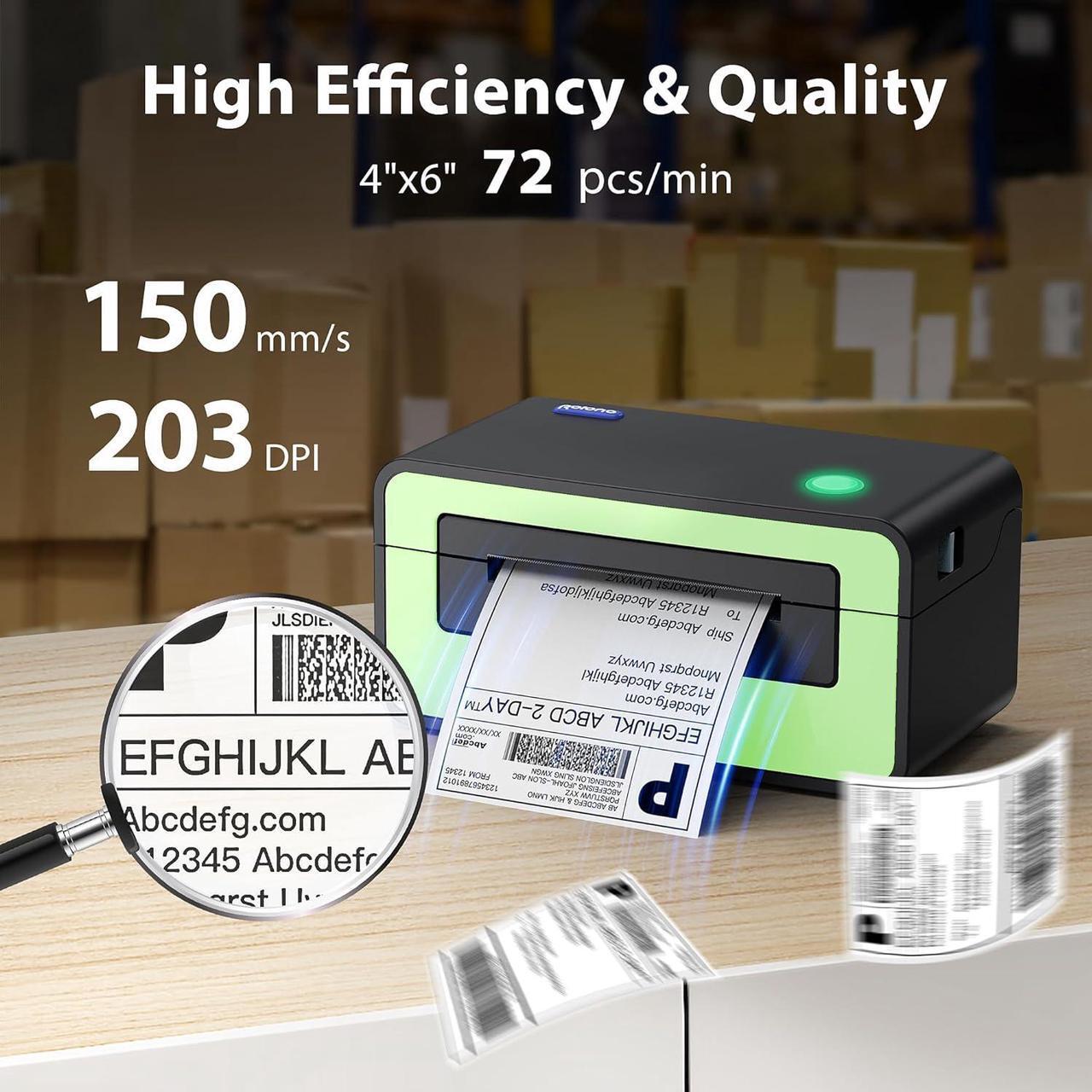 Alt view image 2 of 7 - Thermal Label Printer, 4x6 Shippping Label Printer for Shipping Packages, Commercial Thermal Label Maker, Compatible with , Ebay, Etsy, Shopify, etc, Support Windows and Mac (Gray) Count