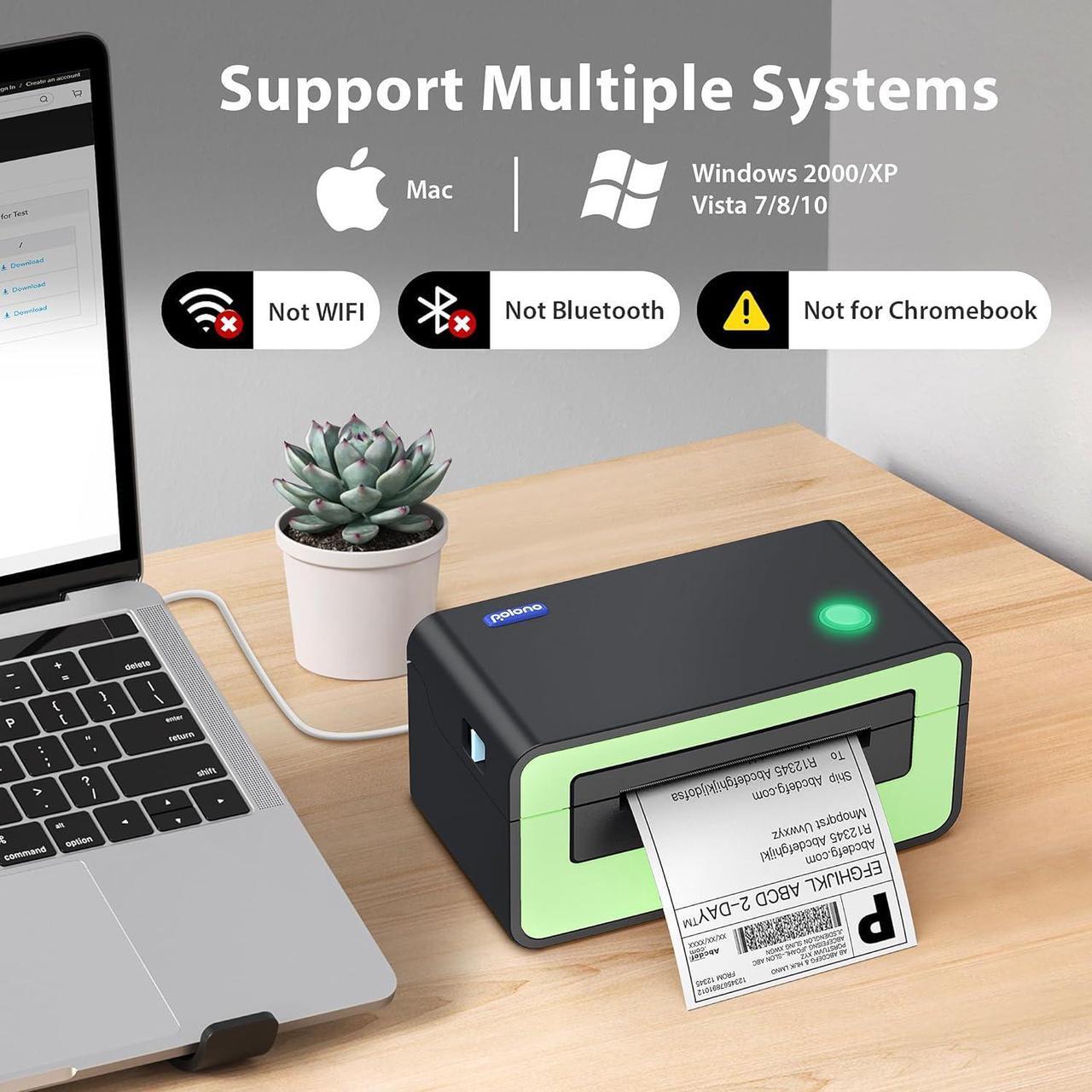 Alt view image 3 of 7 - Thermal Label Printer, 4x6 Shippping Label Printer for Shipping Packages, Commercial Thermal Label Maker, Compatible with , Ebay, Etsy, Shopify, etc, Support Windows and Mac (Gray) Count