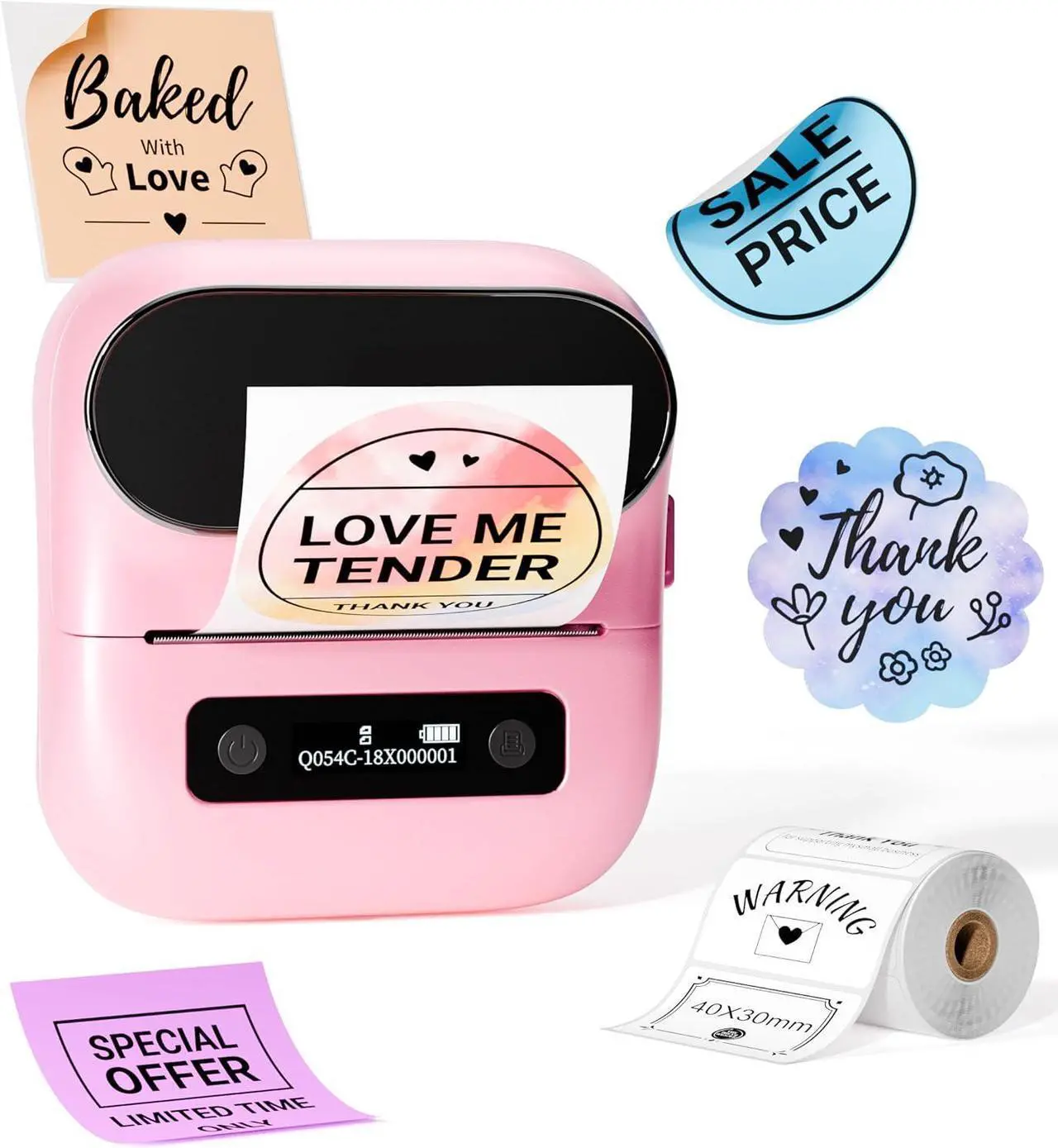 Main image of M220 3.14 Inch Label Marker Printer, Bluetooth Label Maker Machine with 1 Pack Label, Thermal Sticker Printer for Barcode, Address, Name, Small Business & Home