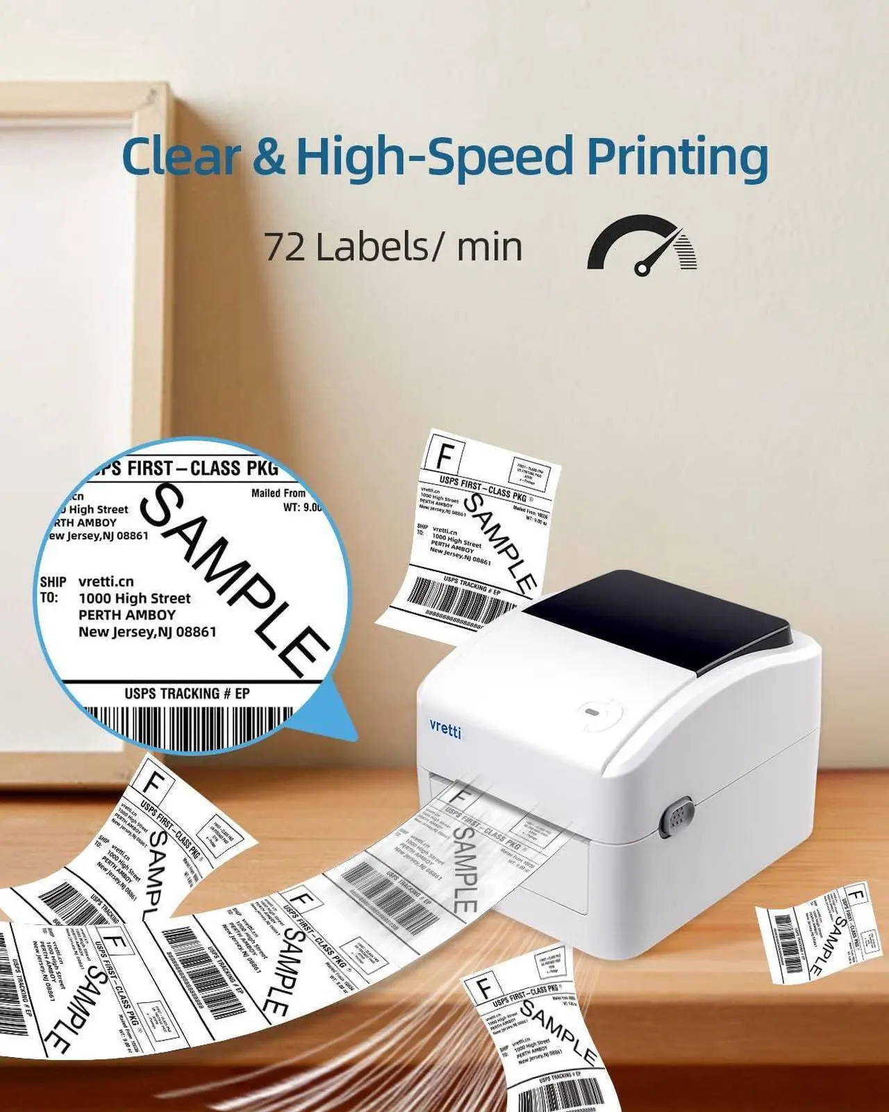 Alt view image 2 of 7 - Shipping Label Printer, Thermal Label Printer for Shipping Packages, 4x6 Barcode Label Printer Compatible with Windows Mac System, Label Maker Machine for Small Business UPS Ebay  label