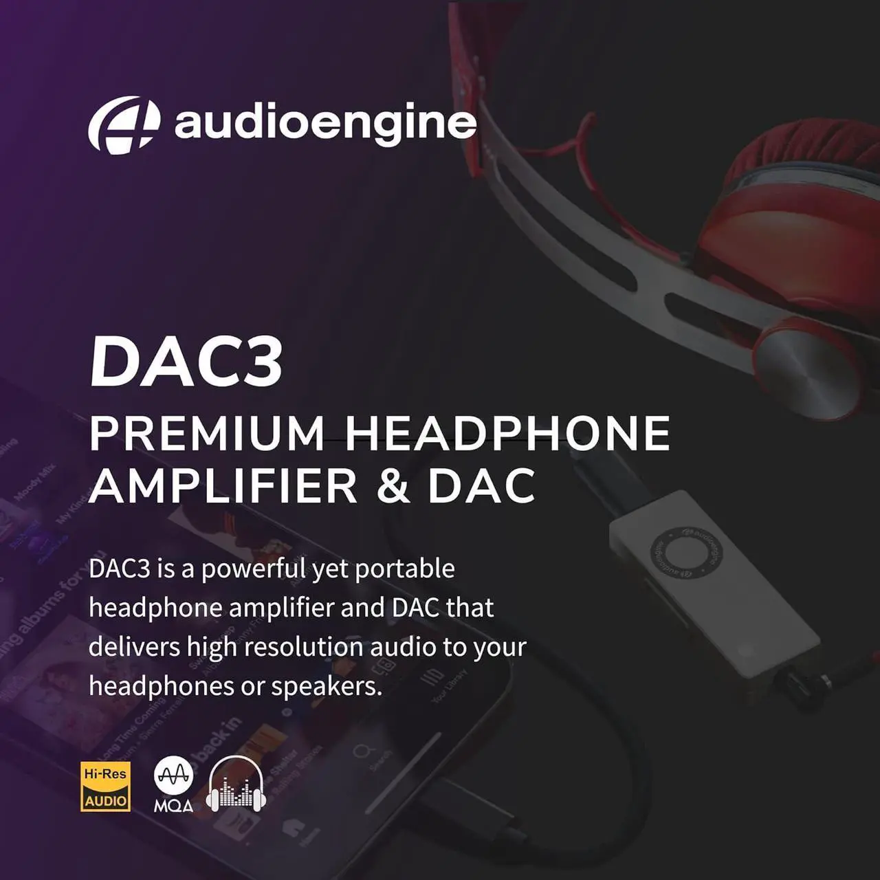 Alt view image 7 of 7 - D1 32-bit Desktop DAC and Headphone Amp, Preamp, Laptop, Amplifier, Gamers and Musicians