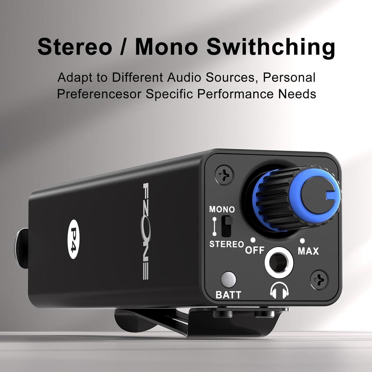 Alt view image 3 of 7 - Upgraded in-Ear Monitor Amplifier Portable IEM with Super Great Sound Quality, Stereo/Mono Switch, Enhanced Durable Belt Clip