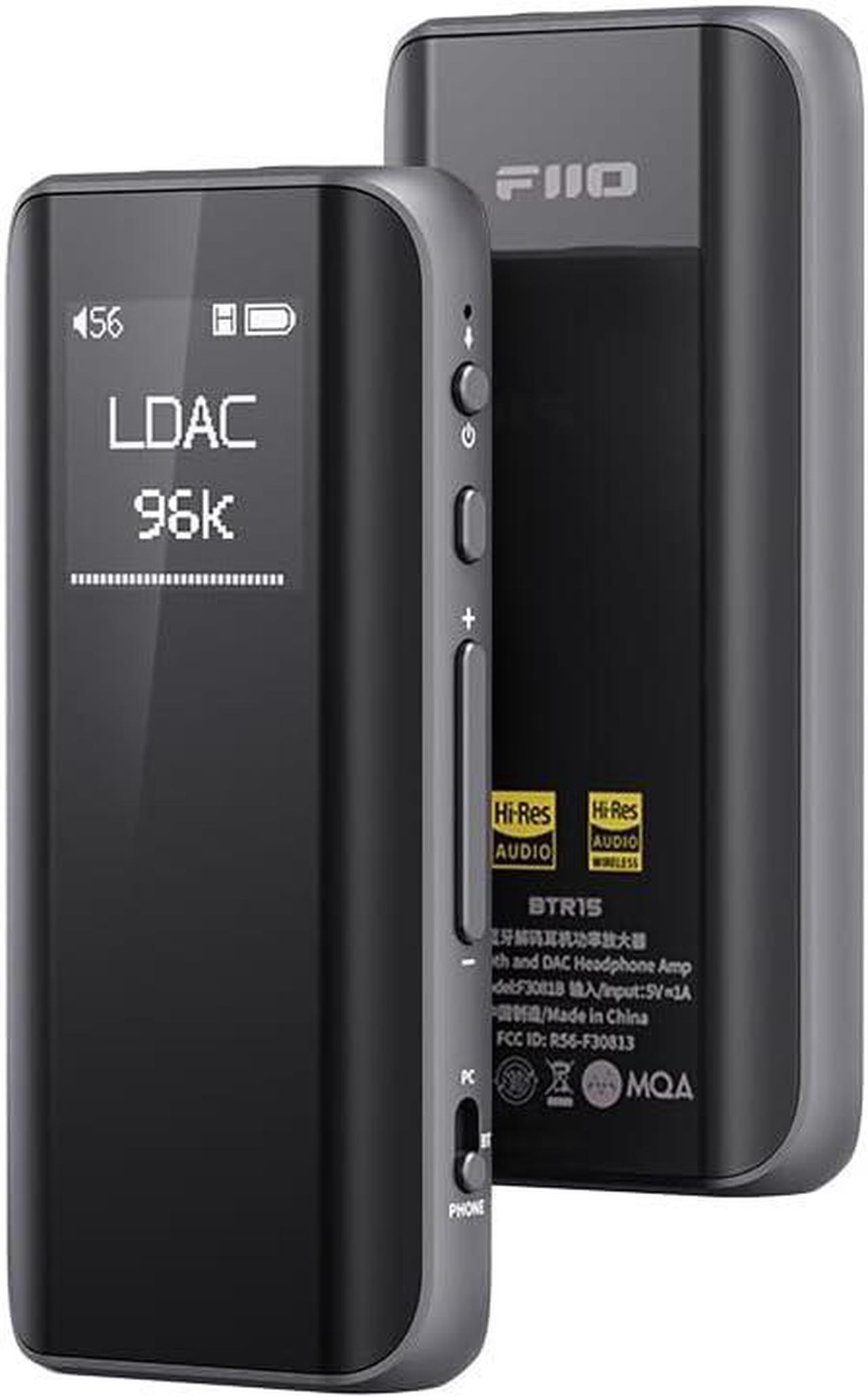 Main image of BTR15 Headphone Amps Bluetooth 5.1 Receiver High Resolution 384K/32Bit Native DSD256 USB DAC Supports LDAC/aptX HD/MQA for Smartphones/PC/Car/Home Audio (Titanium)