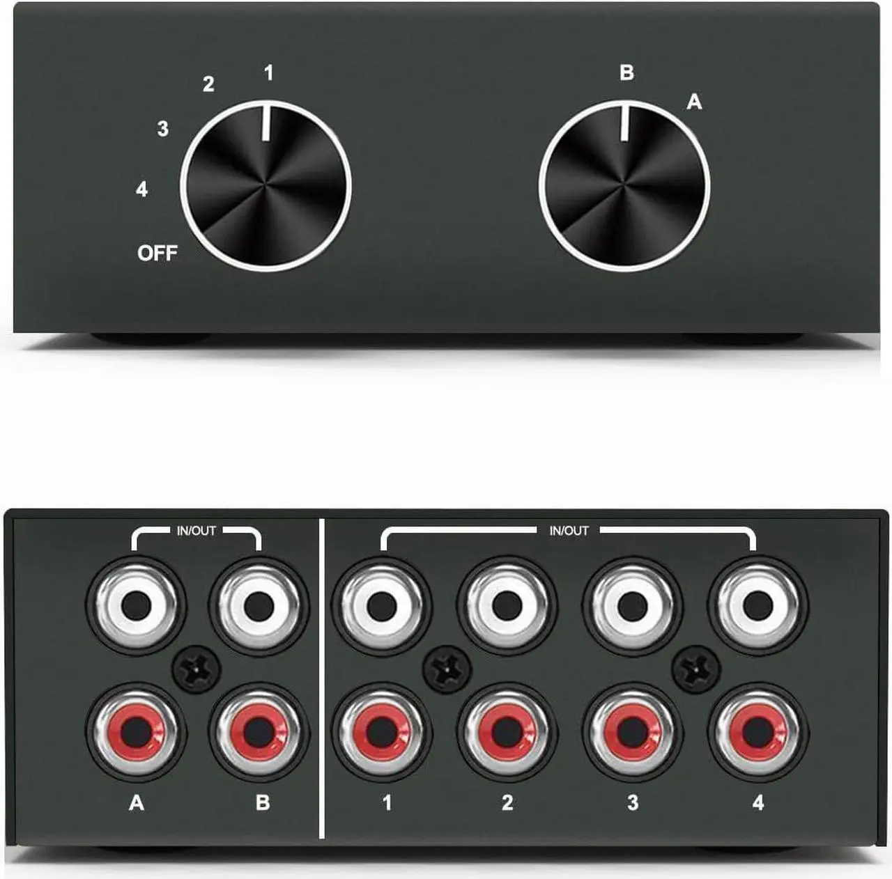 Main image of 6-Channel RCA Audio Switcher 6 Input-1Output Audio Selector Passive Stereo Selector Box Compatible Home Theater, HDTV, Amplifiers, Hi-Fi Systems, Speakers etc.