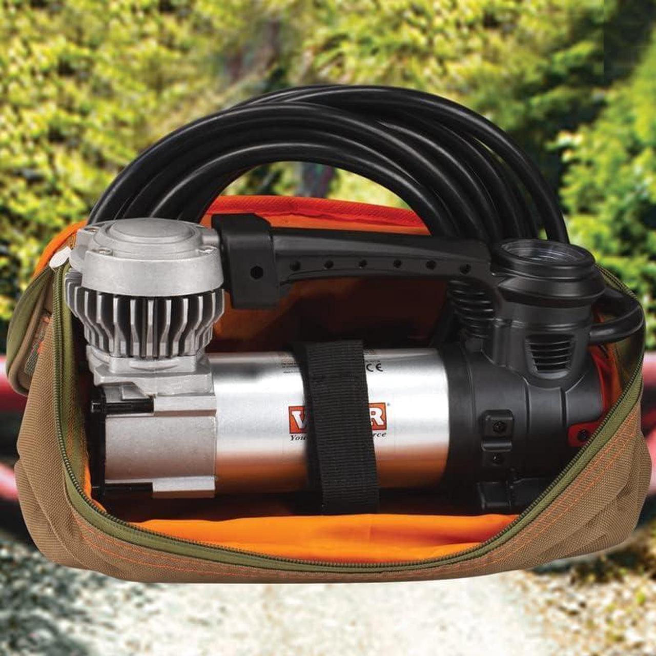 Alt view image 2 of 7 - 00088 Tire Inflator Portable Onroad/Offroad Air Compressor for Car, Truck, SUV & RV | 12V On/Off Road Tire Pump Air Compressor Portable Heavy Duty 120 PSI, Alligator Clips, Twist Chuck