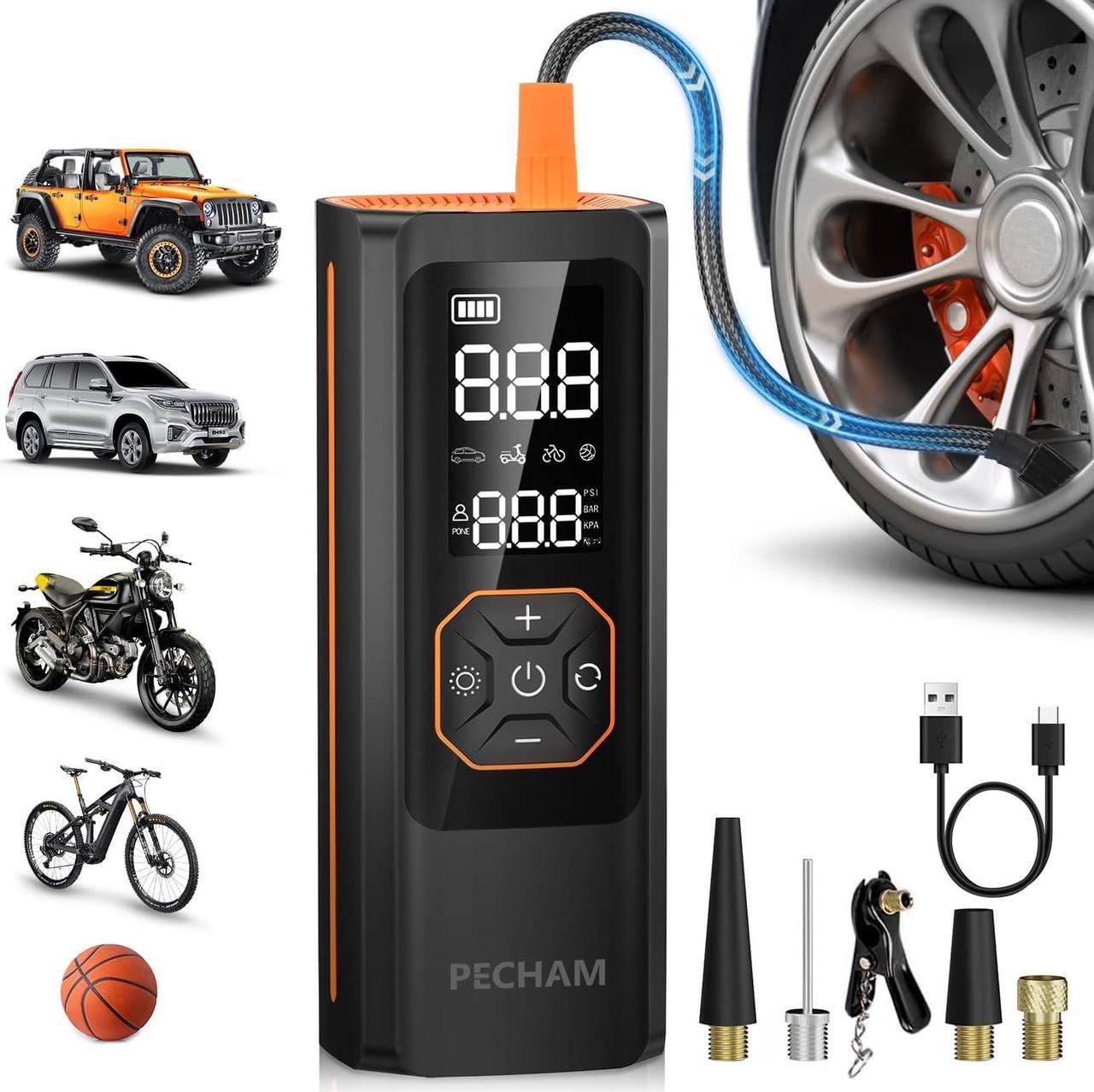 Main image of Tire Inflator Portable Air Compressor,USB 5V 8000mAh Battery 150 PSI Cordless Tire Pump Electric Air Pump for Car Tires,Fits Car/Truck/Motorcycle/Balls/Bicycles
