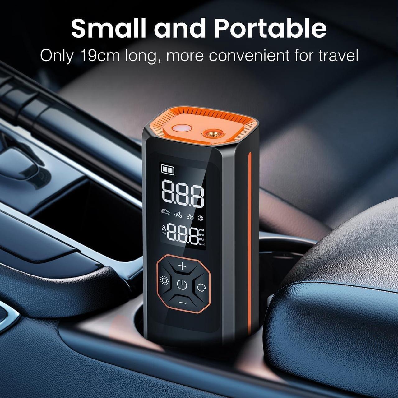 Alt view image 6 of 7 - Tire Inflator Portable Air Compressor,USB 5V 8000mAh Battery 150 PSI Cordless Tire Pump Electric Air Pump for Car Tires,Fits Car/Truck/Motorcycle/Balls/Bicycles