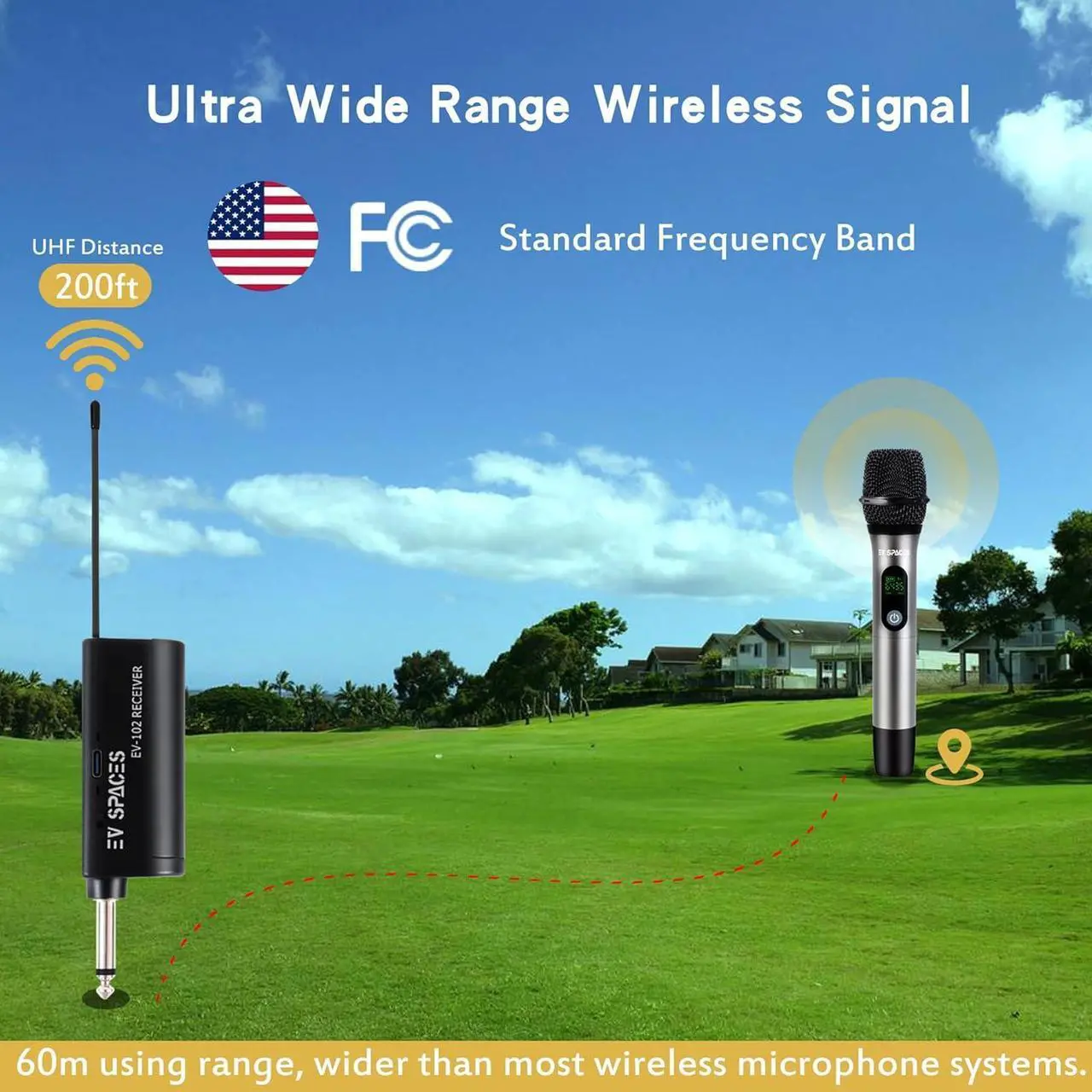Alt view image 2 of 7 - Rechargeable Wireless Microphone PA System - Professional Dual UHF Metal Handheld Mics for Karaoke, Weddings, Parties, Speeches - Long Range (200ft), Cordless Dynamic Mic Kit, Plug and Play