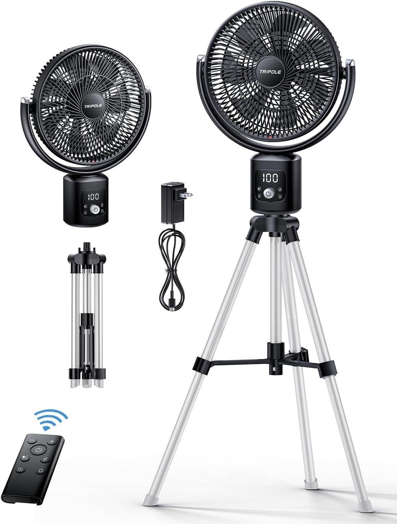 Main image of Oscillating Standing Fan 11 Outdoor Fan for Patios Quiet Pedestal Fan 12000mAh Rechargeable Battery Operated Floor Fan with Remote Control Portable Fan for Bedroom Patio Home Camping Travel