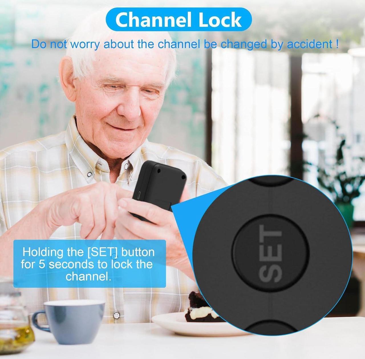 Alt view image 3 of 7 - Wireless for Home 16 Channels Long Standby Caregiver Wireless Intercom System for Elderly 1640ft Portable Intercom Two Way Room to Room Communication Intercom for Home Use, 4 Pack
