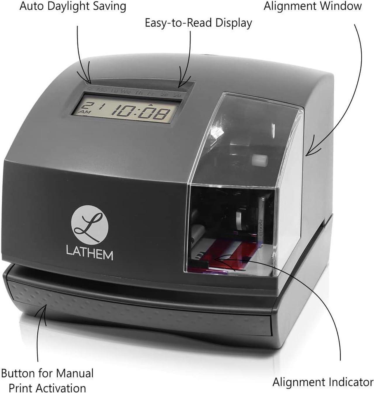 Alt view image 5 of 5 - 1600E Time Clock Machine and Document Stamp, Employee Clock in and Out System for Small Business, Tru-Align Time Cards, Charcoal Gray