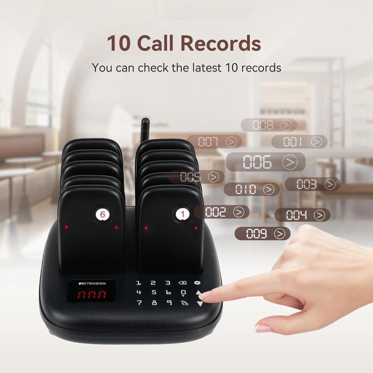 Alt view image 6 of 7 - TD175P Pagers for Restaurants, Restaurant Pager System Buzzers, Set with Vibration, Flashing and Buzzer, 30 Order Buzzers for Restaurant Food Truck