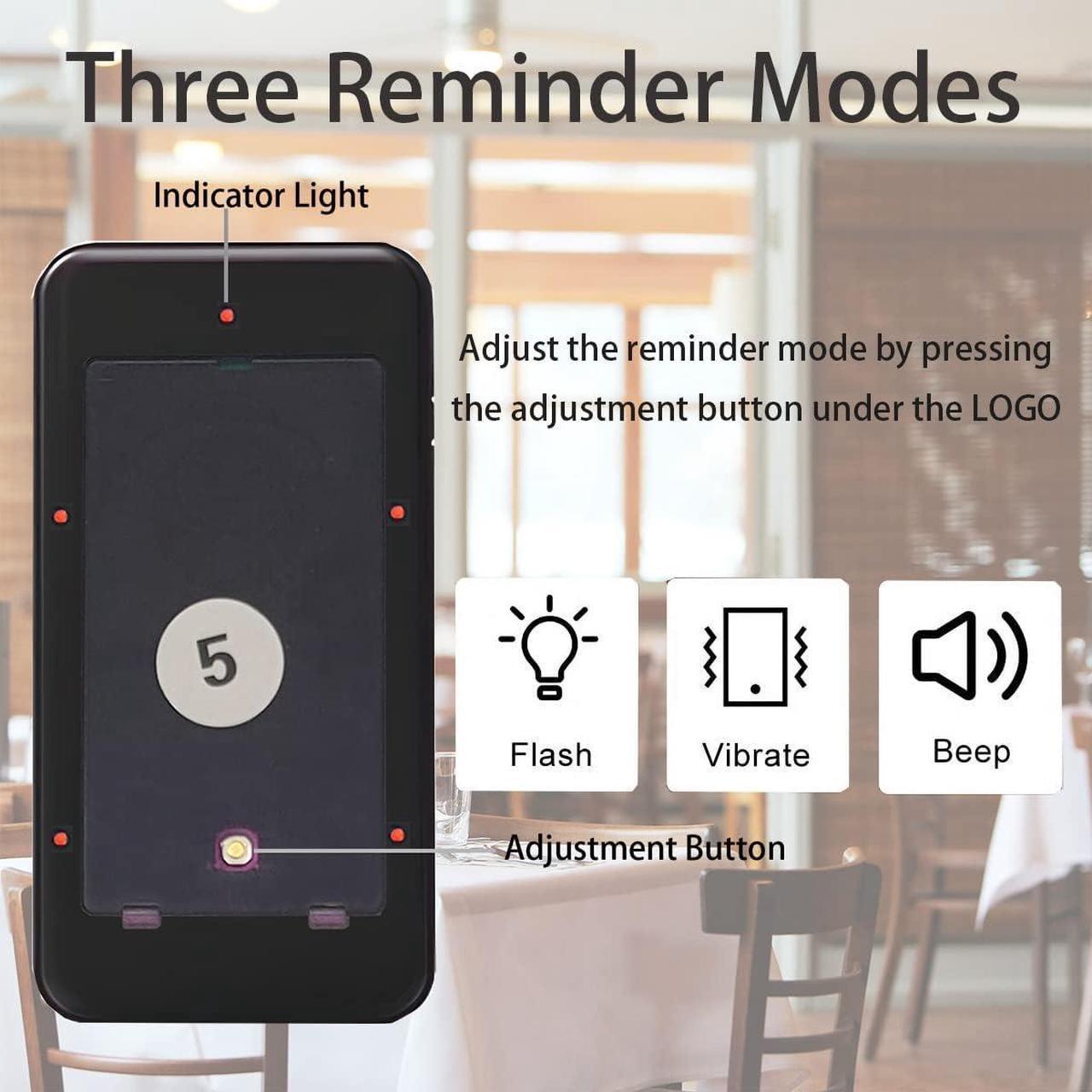Alt view image 3 of 7 - Restaurant Pager System,Social Distancing Keeping 16 Pagers Buzzers,Wireless Guest Customer Service Calling System,Long Range Pagers for Restaurants,Waiting Paging System for Food Truck,