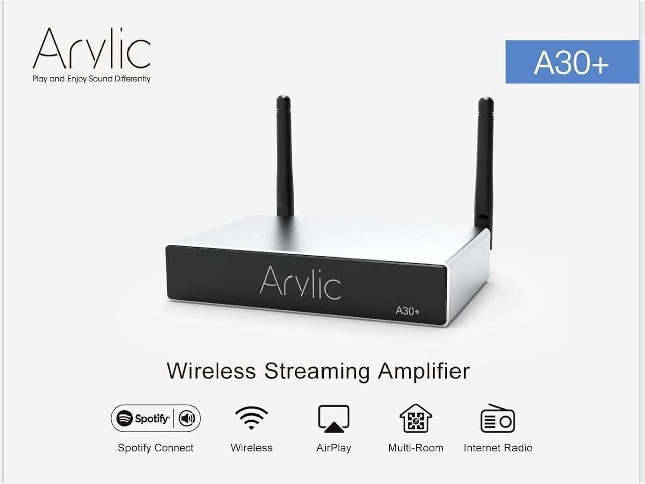 Alt view image 6 of 6 - A30+ WiFi & Bluetooth 5.0 Mini Stereo Amplifier, 2 Channel Class D Wireless Amplifier, Home Amplifier for Speakers with spotify,AirPlay,Multiroom/multizone Digital Audio Speaker Amp
