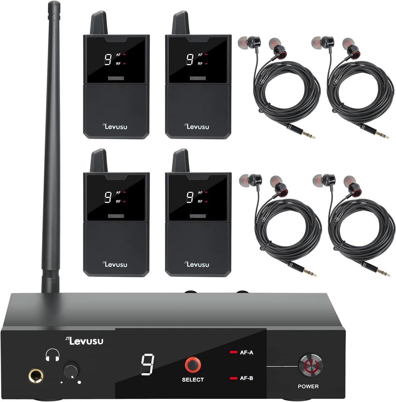 Main image of Wireless in-Ear Monitor System with Earphone,180Ft, Rack Mount, Professional IEM Stereo System Transmitter and Beltpack for Studio, Guitar, Band Rehearsal, Live Performance (1 Bodypack)