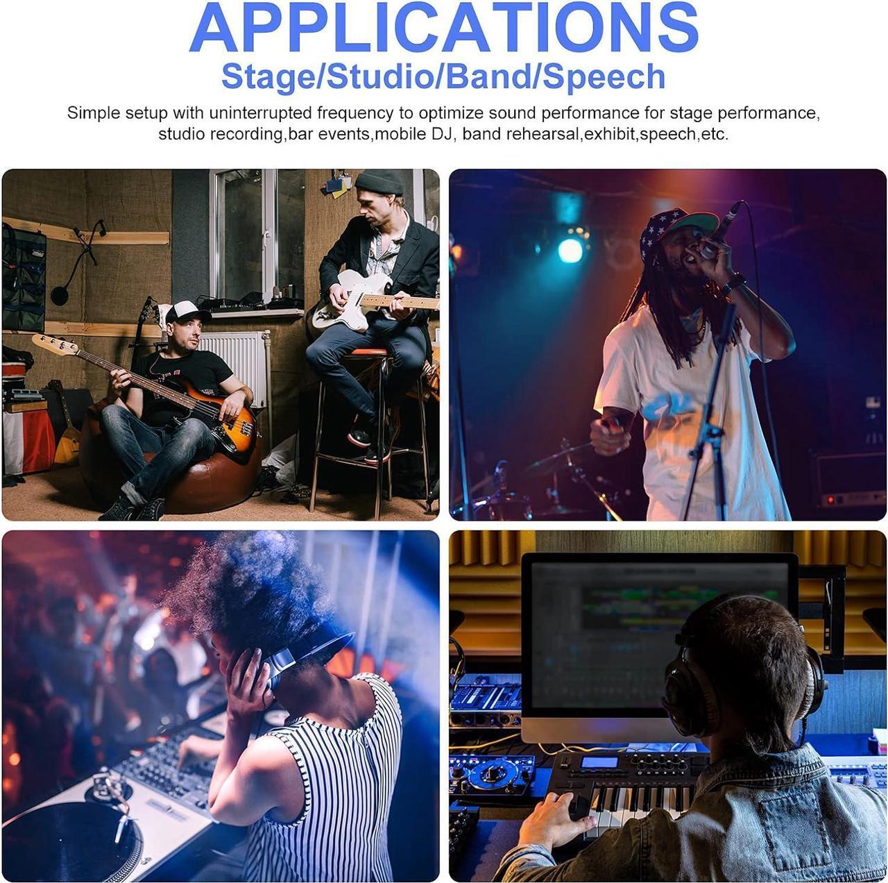 Alt view image 5 of 6 - Wireless in-Ear Monitor System with Earphone,180Ft, Rack Mount, Professional IEM Stereo System Transmitter and Beltpack for Studio, Guitar, Band Rehearsal, Live Performance (1 Bodypack)