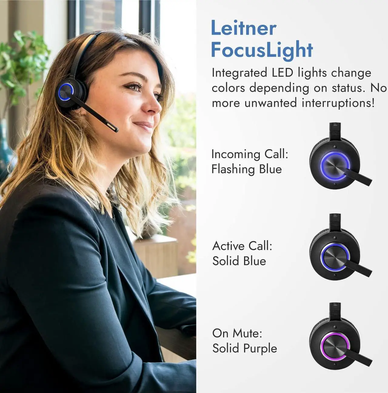 Alt view image 4 of 7 - LH575 2-in-1 Wireless Office Headset with Mic - Computer & Telephone Headset - DECT Headset, NOT Bluetooth - 5 Year Warranty - Phone Headsets for Office Phones - Best Headset for Noisy Office
