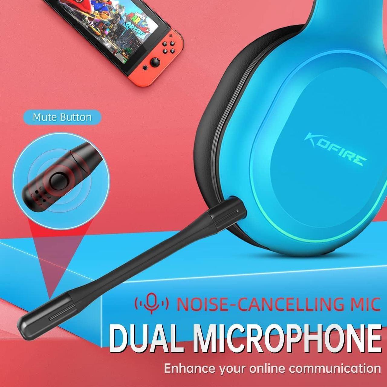 Alt view image 3 of 7 - UT-01 Wireless Gaming Headset for Nintendo Switch Lite OLED Model, 2.4GHz Ultra-Low Latency Bluetooth Gaming Headphone with Removable Microphone, USB-C to USB-A Adapter for PS5, PS4, PC