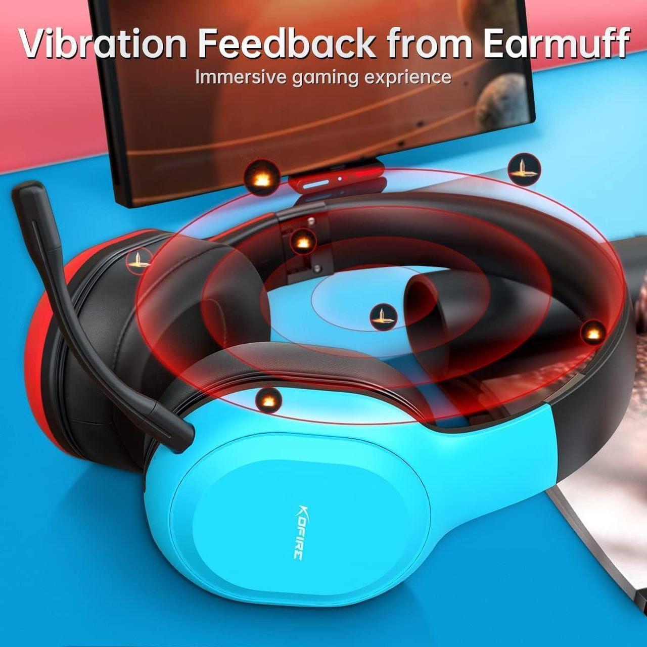 Alt view image 5 of 7 - UT-01 Wireless Gaming Headset for Nintendo Switch Lite OLED Model, 2.4GHz Ultra-Low Latency Bluetooth Gaming Headphone with Removable Microphone, USB-C to USB-A Adapter for PS5, PS4, PC