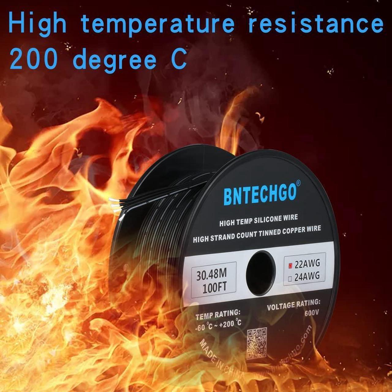 Alt view image 4 of 6 - 22 Gauge Silicone Ribbon Cable Flexible 6P Black 100 ft Flat Cable 22 AWG Stranded Tinned Copper Wire