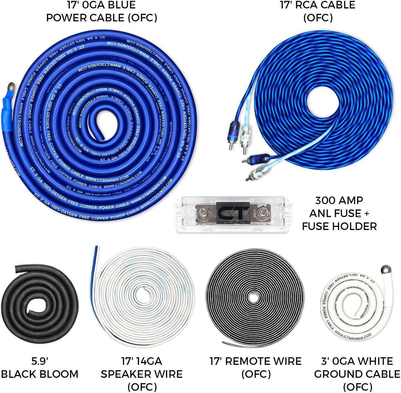 Alt view image 6 of 6 - 1/0 Gauge OFC Complete Amp Wiring Install Kit, AMPKIT-0GA-ELITE