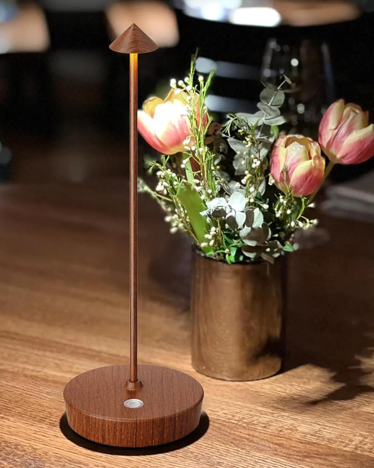 Alt view image 2 of 7 - Cordless Table Lamps Rechargeable, 6000mAh Battery Operated LED Desk Lamp Outdoor Waterproof Portable Touch Dimmable Table Night Light for Patio Restaurant Dining Home Set of 2 Bronze