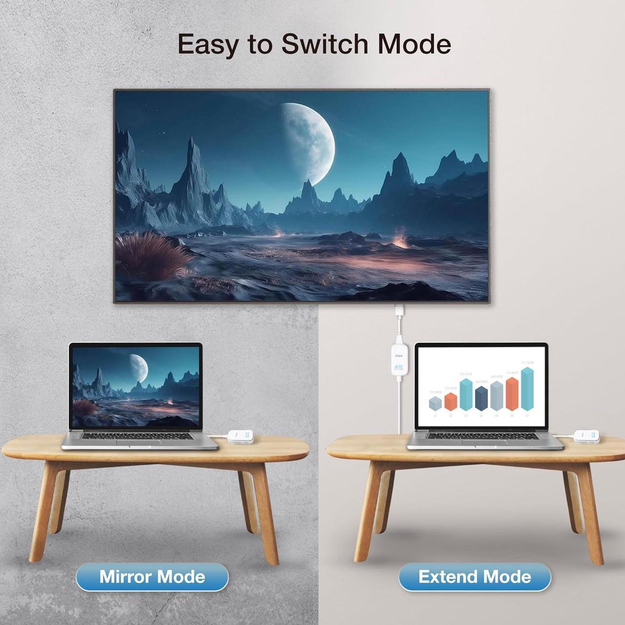 Alt view image 4 of 7 - Wireless HDMI Transmitter and Receiver 4K, Full HD 1080P Portable HDMI Extender, Plug &Play, Stream from Laptop/TV Box/DSLR to TV/Projector - 165FT/50M