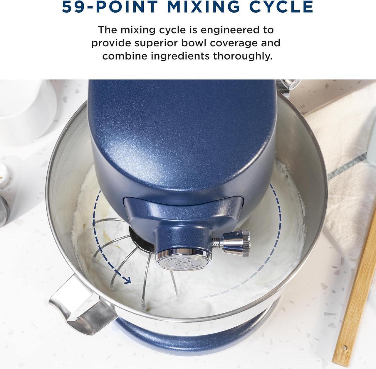 Alt view image 5 of 7 - Electric Stand Mixer | 7-Speed, 350-Watt Motor | Includes 5.3-Quart Bowl, Flat Beater, Dough Hook, Wire Whisk &Pouring Shield | Countertop Kitchen Essentials | Granite Gray