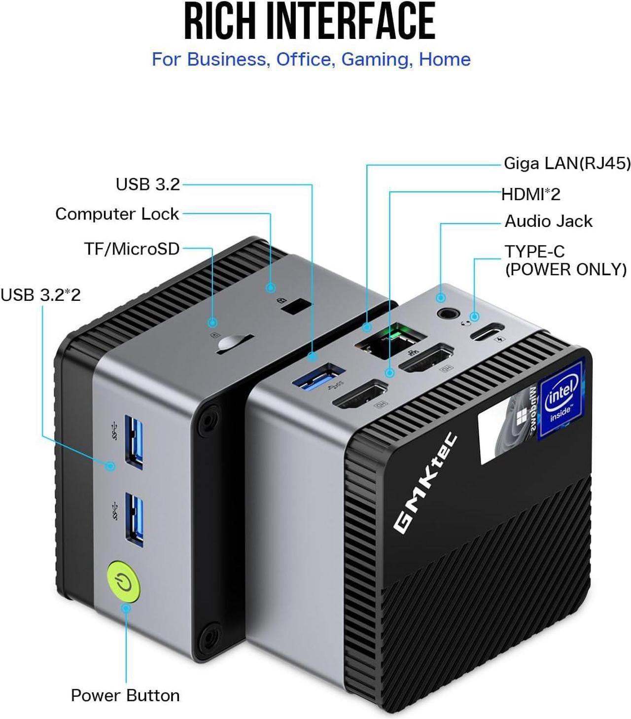 Alt view image 4 of 7 - Mini PC Preinstalled Windows 11 Pro  N5105, 8GB RAM 128GB Hard Drive Desktop Mini Computer, Micro Computer with Dual HDMI 4K, Dual DDR4, Dual WiFi, RJ45 Ethernet, BT4.2 & Cooling Fans