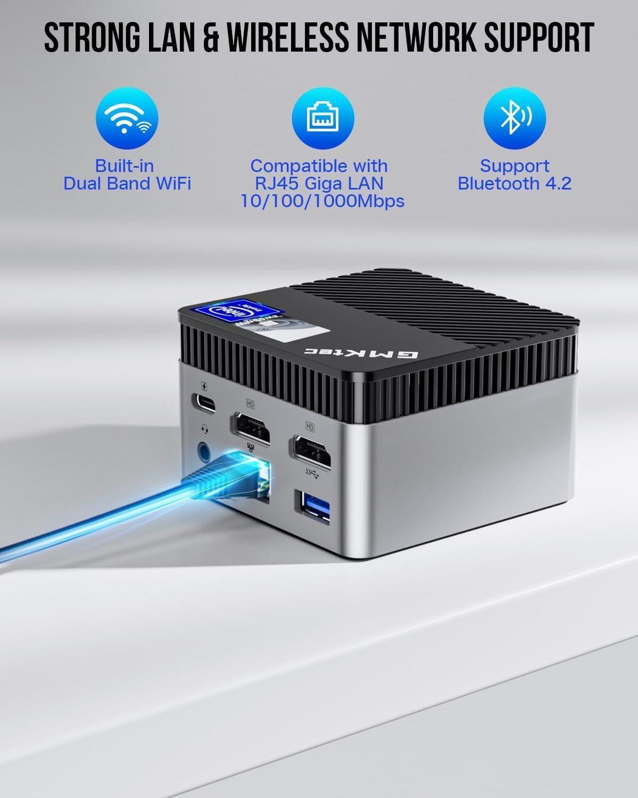 Alt view image 5 of 7 - Mini PC Preinstalled Windows 11 Pro  N5105, 8GB RAM 128GB Hard Drive Desktop Mini Computer, Micro Computer with Dual HDMI 4K, Dual DDR4, Dual WiFi, RJ45 Ethernet, BT4.2 & Cooling Fans