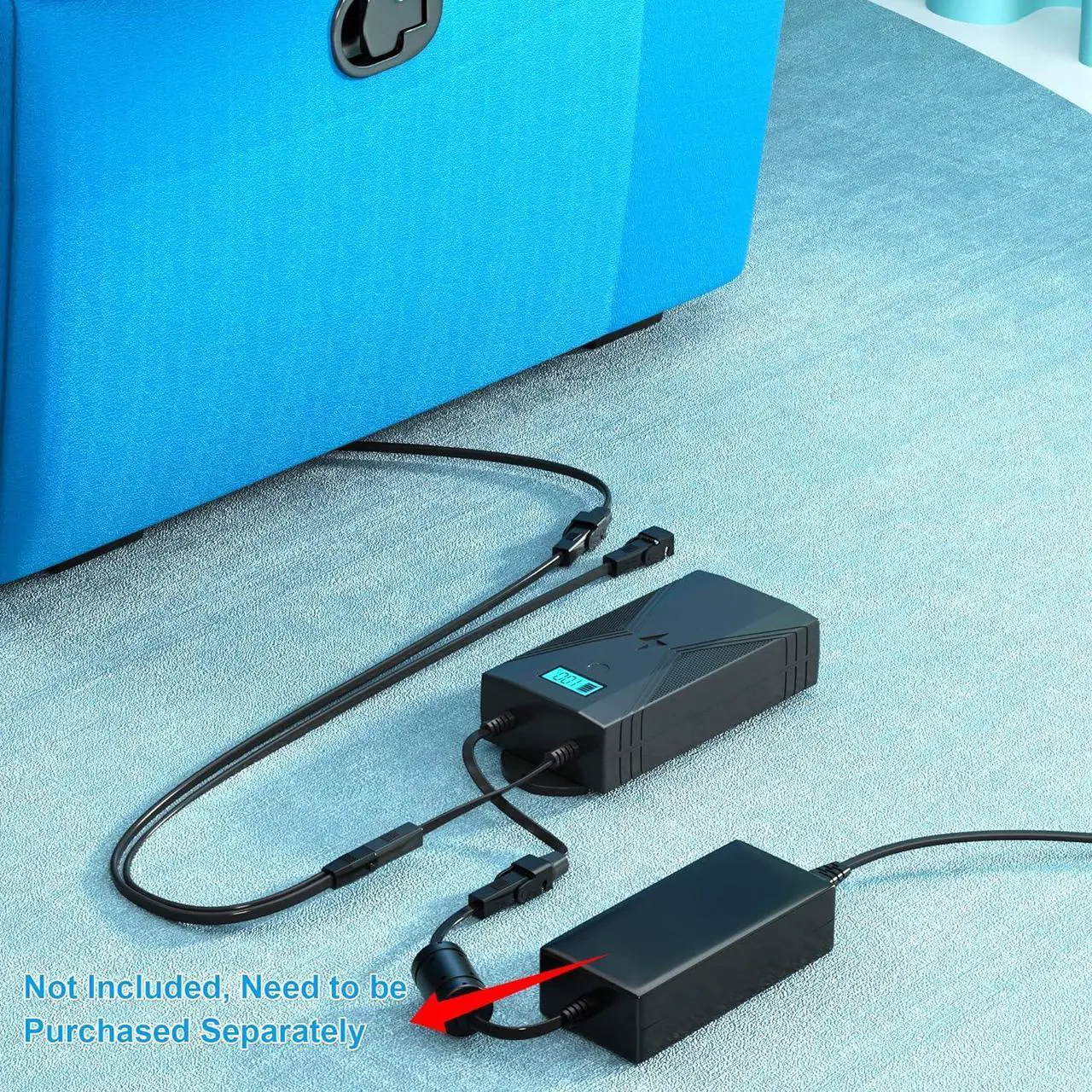 Alt view image 5 of 5 - Battery Pack for Reclining Furniture- 2500mAh Power Recliner Battery Pack Rechargeable, Universal Furniture Battery Pack with 2-Pin Electric Connection for Lift Chairs Sofas- Power Supply