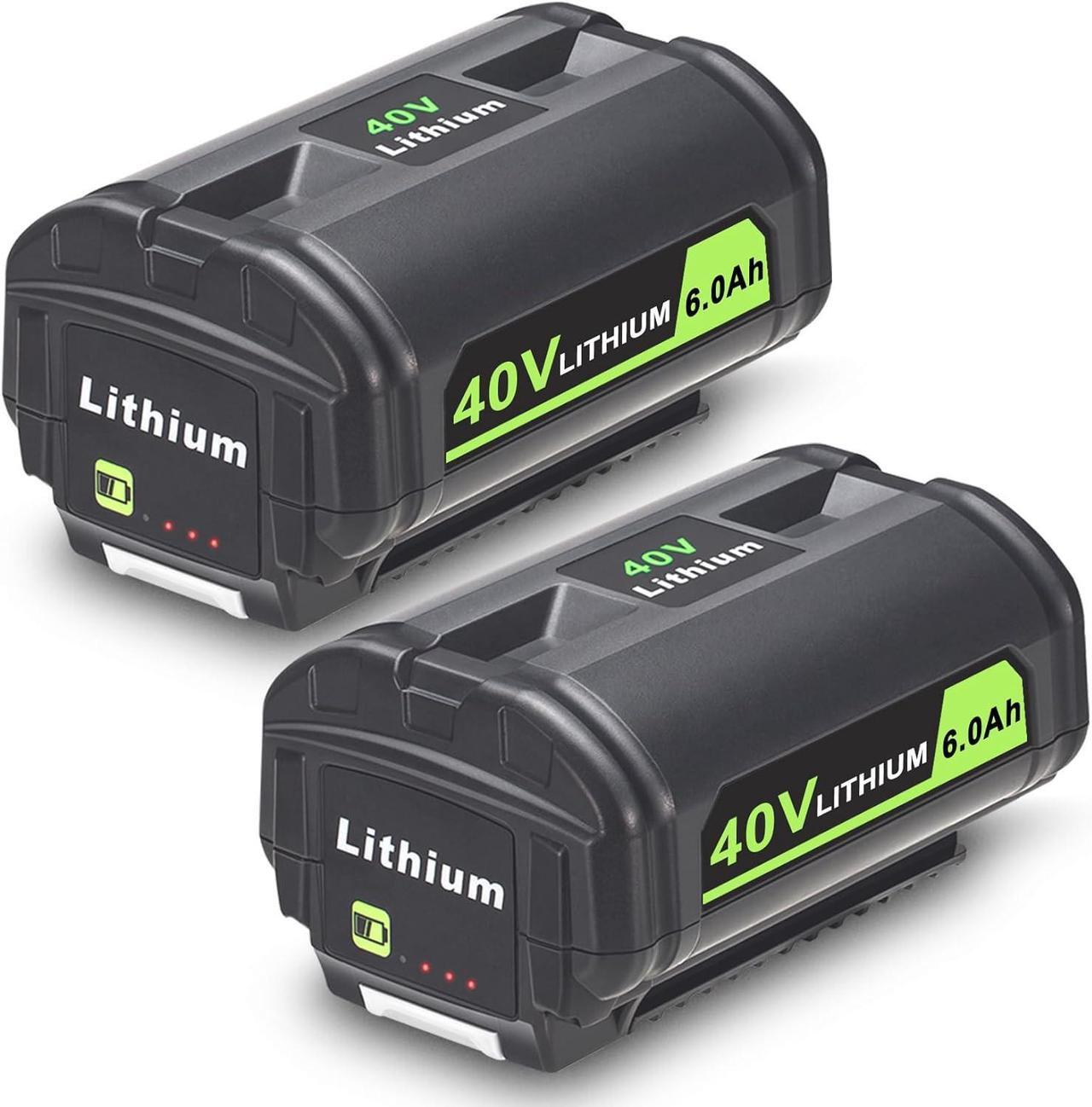 Main image of 2 Packs OP4060A 6.0Ah 40V Battery Replacement for RYOBI 40V Battery OP4040A OP4026 OP4030A OP4050A OP4060A1, Backup 40V Battery Compatible for Ryobi 40V Collection Cordless Power Tools