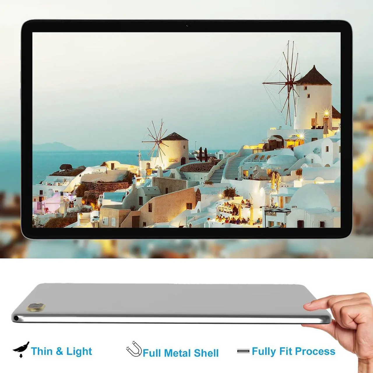 Alt view image 4 of 7 - 2024 Newest 2 in 1 Tablet 10 inch Tablet 128GB Storage 1TB Expand Octa- Core Android Tablet Main13MP 5G WiFi Tablet IPS 1920 * 1200 with Stylus Keyboard