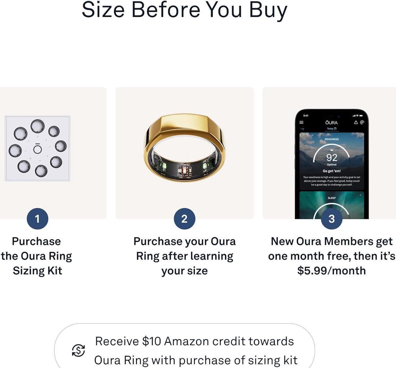 Alt view image 3 of 7 - Gen3 Horizon - Silver - Size 6 - Smart Ring - Size First with Oura Sizing Kit - Sleep Tracking Wearable - Heart Rate - Fitness Tracker - 5-7 Days Battery Life