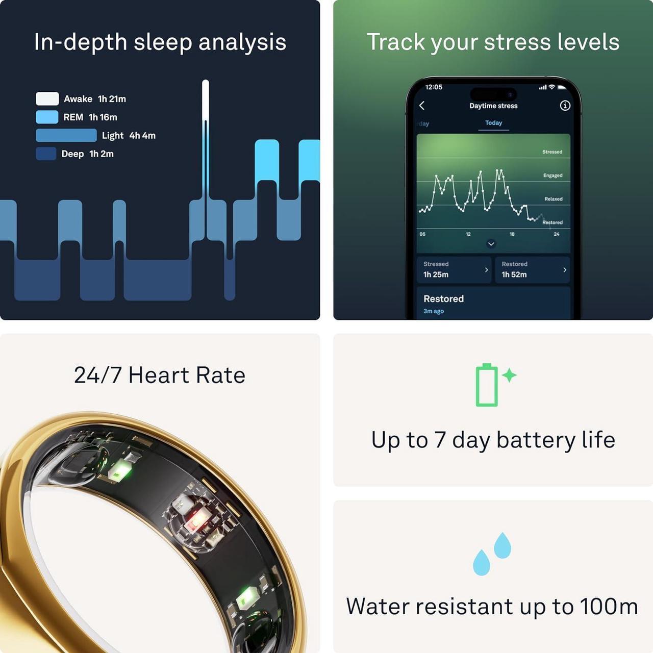 Alt view image 5 of 7 - Gen3 Horizon - Silver - Size 6 - Smart Ring - Size First with Oura Sizing Kit - Sleep Tracking Wearable - Heart Rate - Fitness Tracker - 5-7 Days Battery Life
