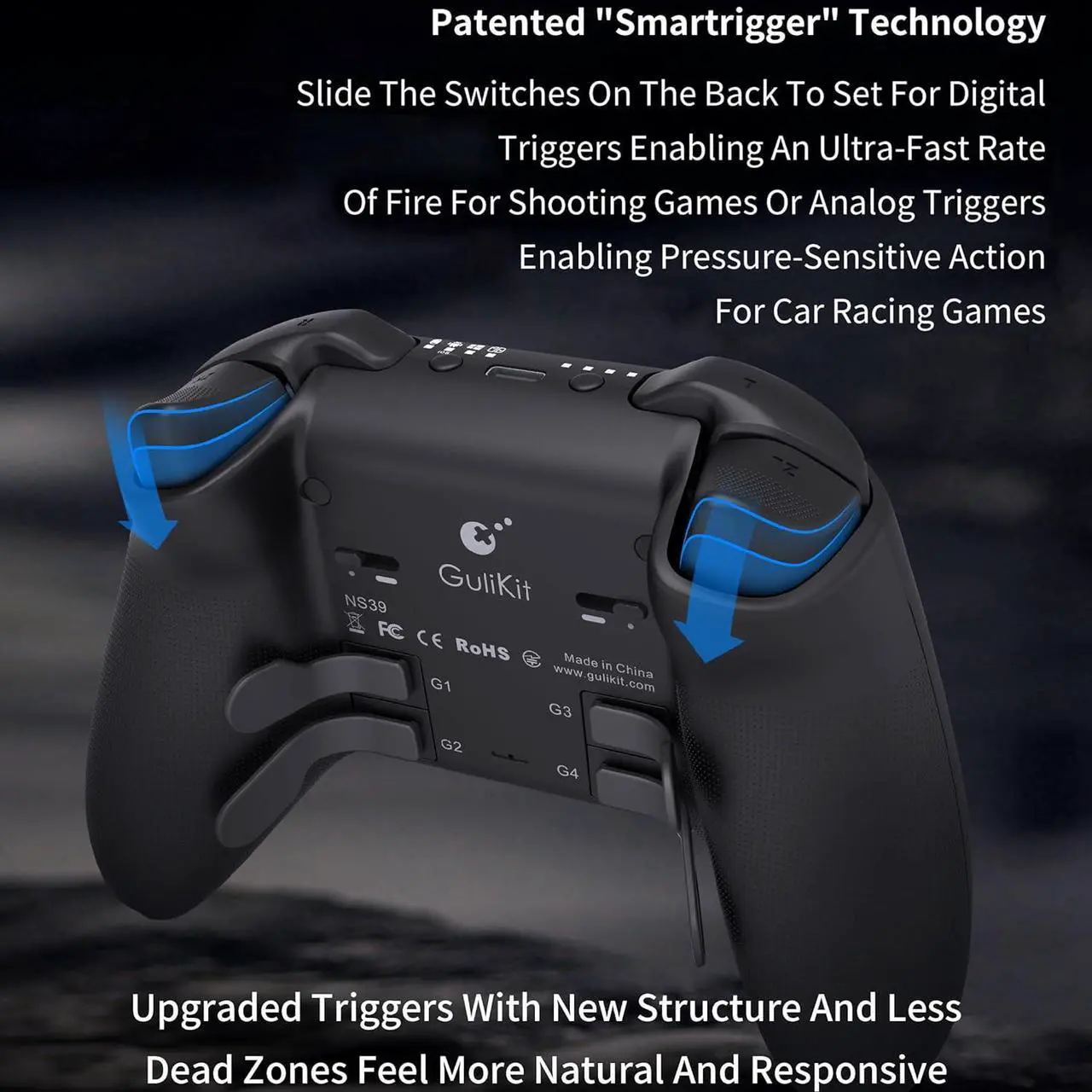 Alt view image 6 of 7 - KK3 MAX Controller,Kingkong 3 Maglev Vibration Motor,Hall Effect Bluetoot/Wired/Wireless Controller with 1000Hz Polling Rate and Level 2200 High Precision Joystick for Windows, Android, iOS (White)